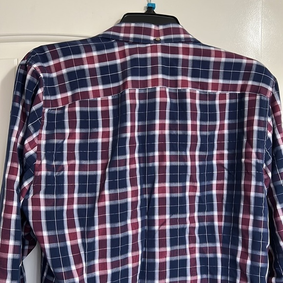 Ted Baker London Top Men Dogud Modern Slim Fit Plaid Sport Shirt Large - Picture 6 of 12
